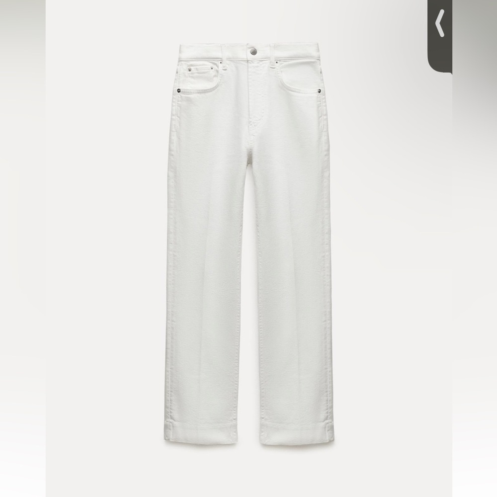Zara NWT White High Waist Cropped Bootcut jeans